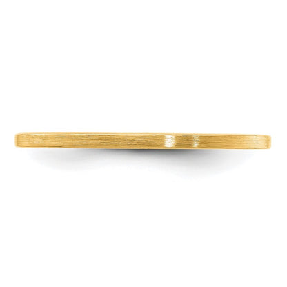 14k Yellow Gold 1.2mm Flat Satin Stackable Band Ring Size 7