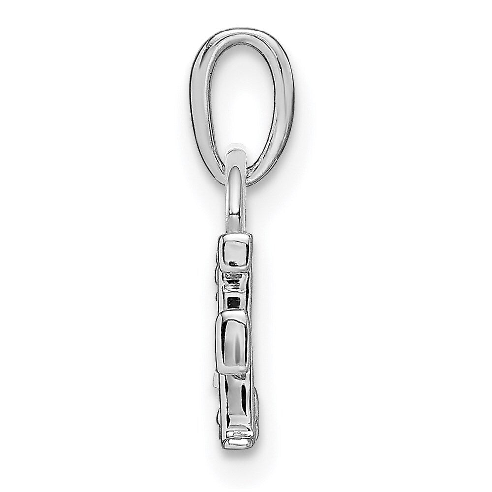 14k White Gold Rhodium-plated Diamond Letter F Initial Pendant for Women