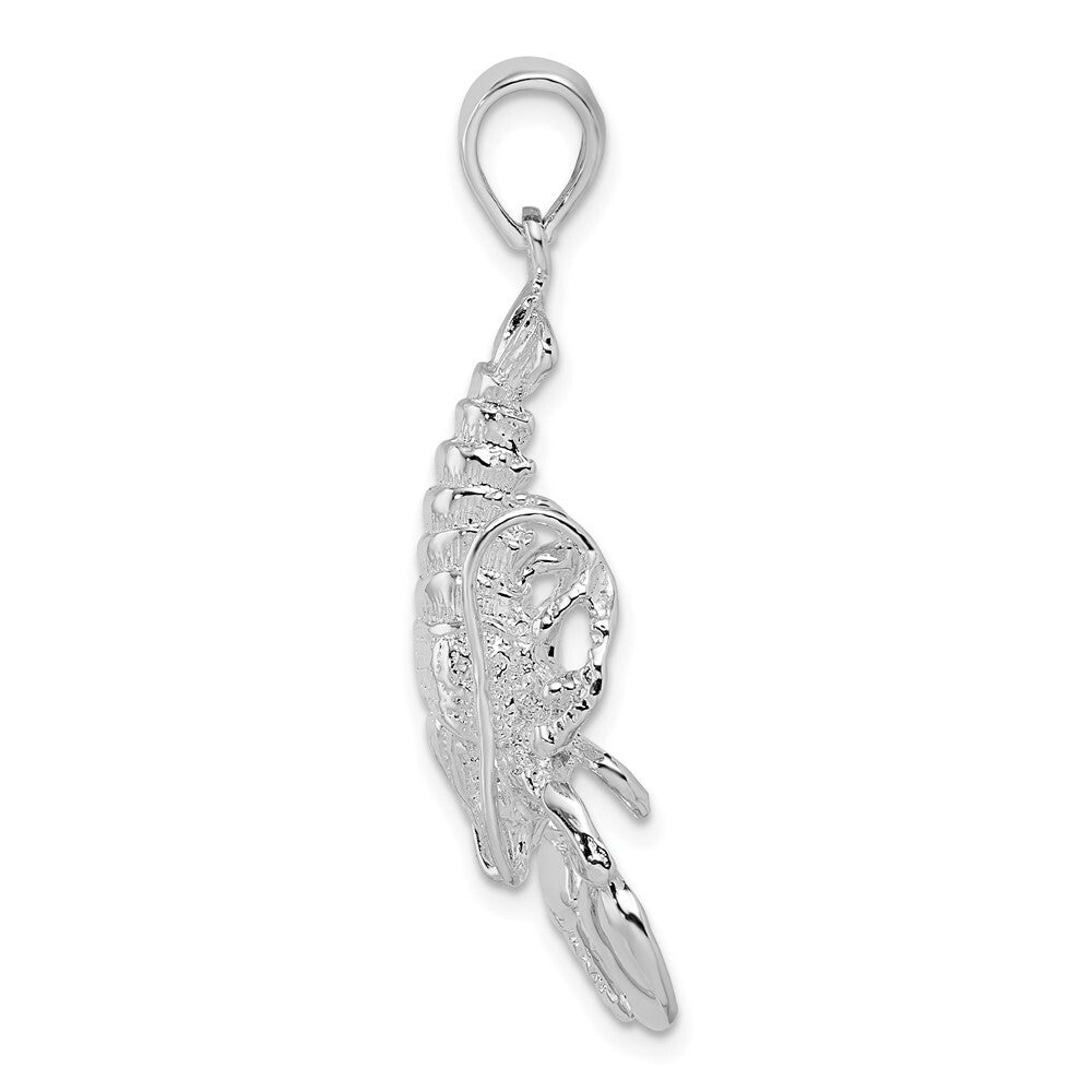 Sterling Silver Rhodium-Plated Polished Moveable Lobster Pendant