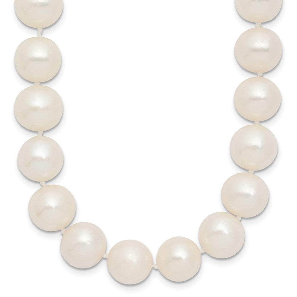 14k Yellow Gold Polished 10-11mm White Cultured Pearl Necklace 18"