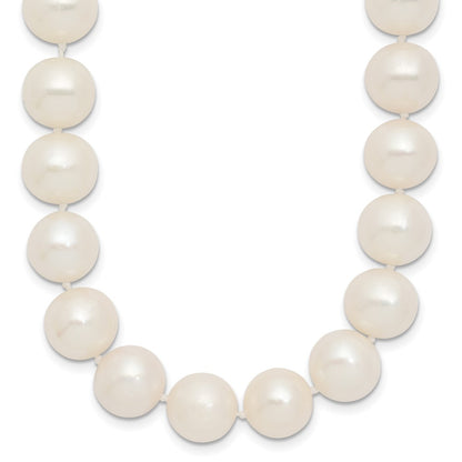 14k Yellow Gold Polished 10-11mm White Cultured Pearl Necklace 18"