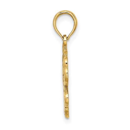 14k Yellow Gold Polished OUTER BANKS Crab Charm Pendant for Women
