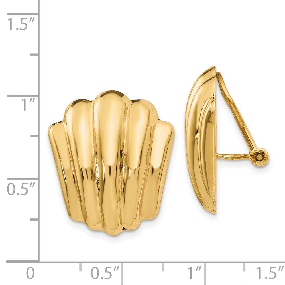 14k Yellow Gold Non-pierced Fancy Stud Earrings