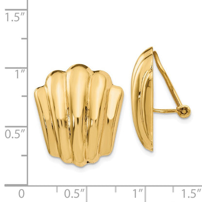 14k Yellow Gold Non-pierced Fancy Stud Earrings