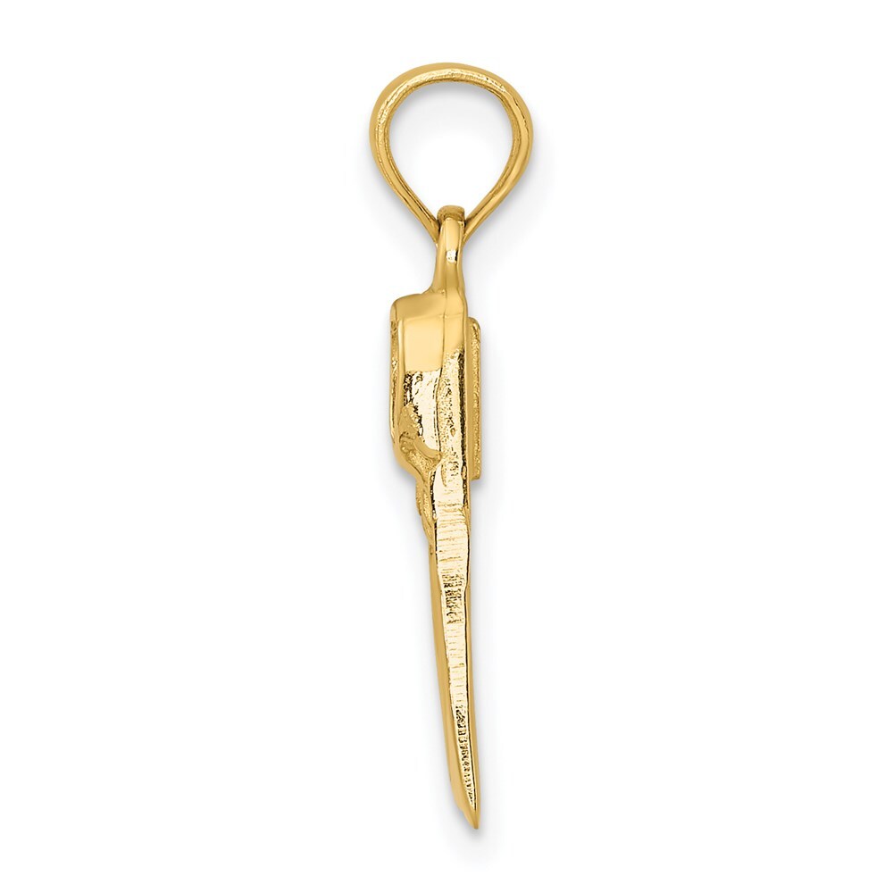 14k Yellow Gold Scuba Flipper Charm Pendant for Women