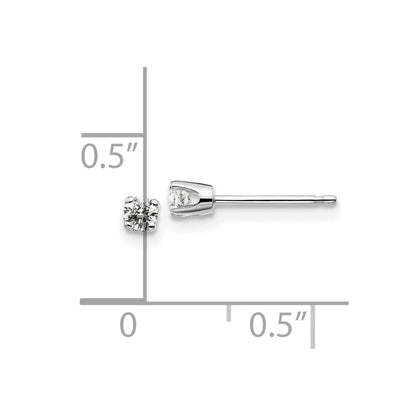 14k White Gold .15ct I2 K-L Diamond Push-on Stud Earrings Gift for Women