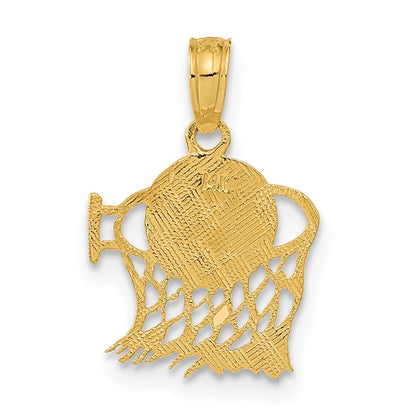 14k Yellow Gold Basketball in Net Pendant