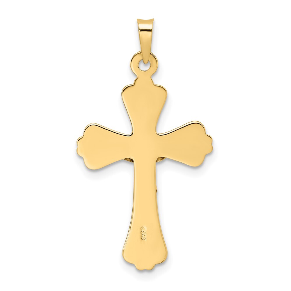 14k Two-tone Gold Polished Solid INRI Crucifix Pendant for Women