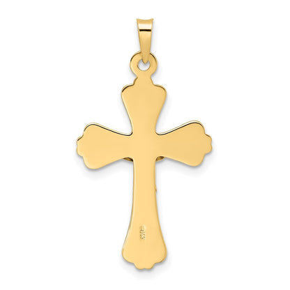 14k Two-tone Gold Polished Solid INRI Crucifix Pendant for Women