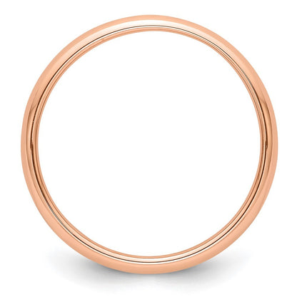 14k Rose Gold 3mm Half-Round Wedding Band Ring Size 8