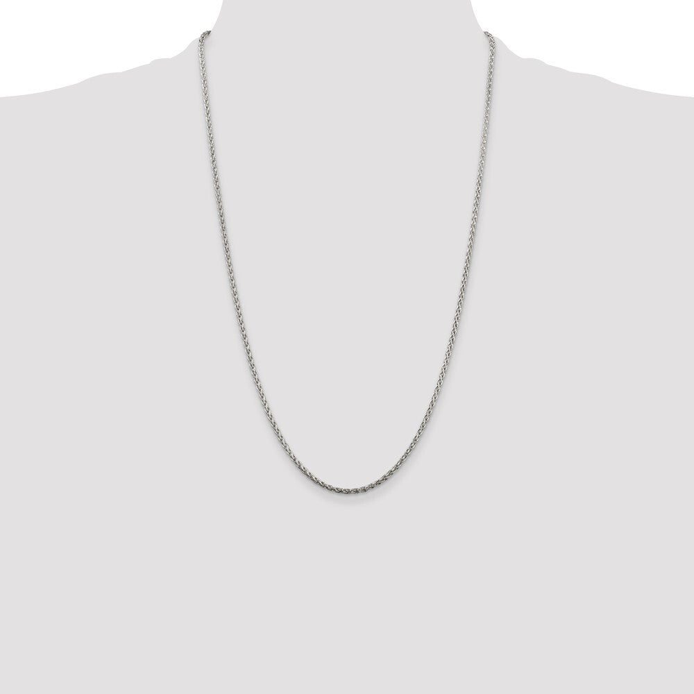 Sterling Silver 2mm Diamond-cut Spiga Chain