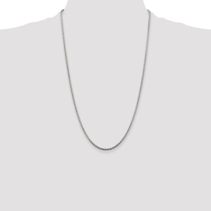Sterling Silver 2mm Diamond-cut Spiga Chain