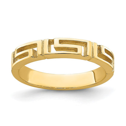 14K Yellow Gold Cut-Out Greek Key Band Size 7
