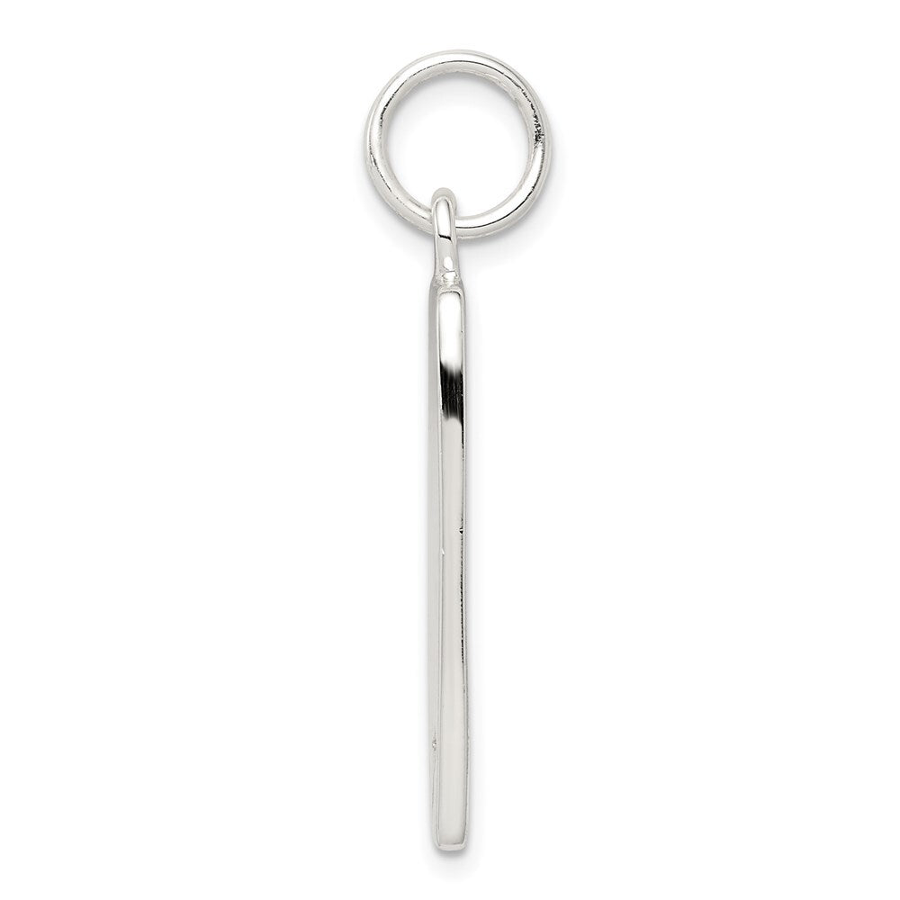 Sterling Silver Cubic Zirconia Polished Rectangle Charm