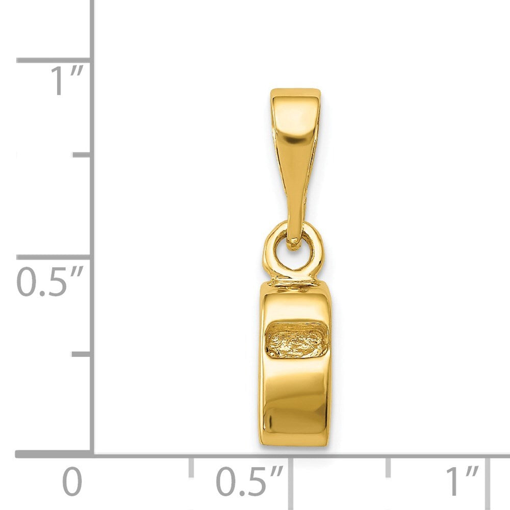 14k Yellow Gold 3D Sports Whistle Pendant for Women