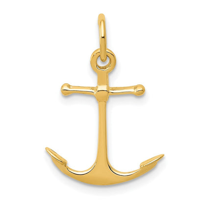 14k Yellow Gold 3D Anchor Charm