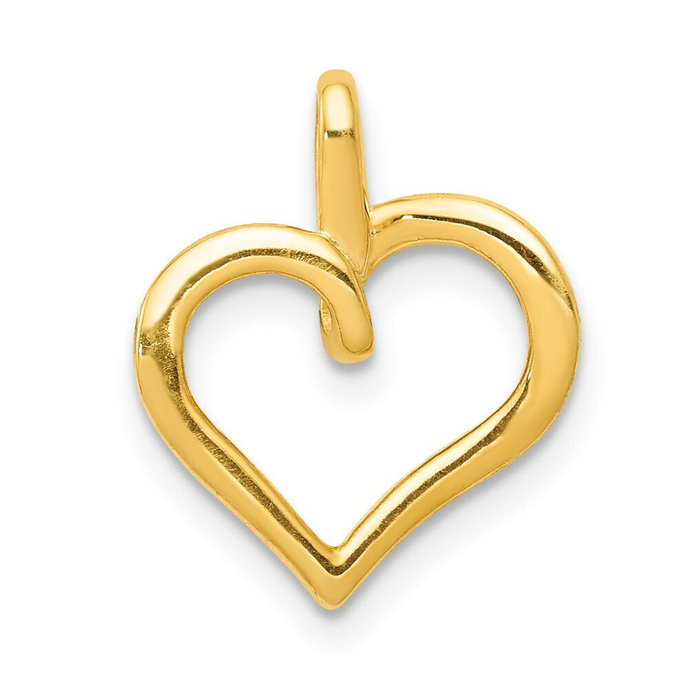 14k Yellow Gold Diamond Heart Pendant for Women