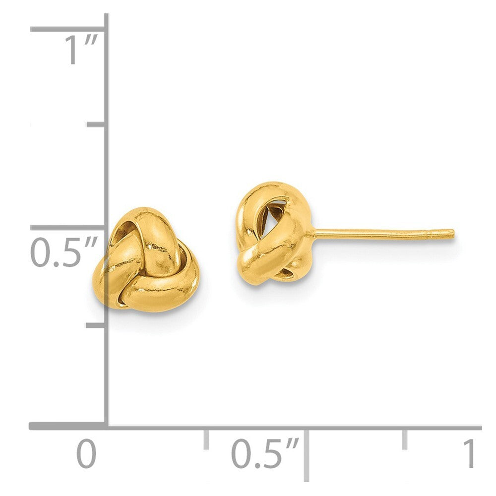 14k Yellow Gold Gold Polished Love Knot Stud Earrings Gift for Women