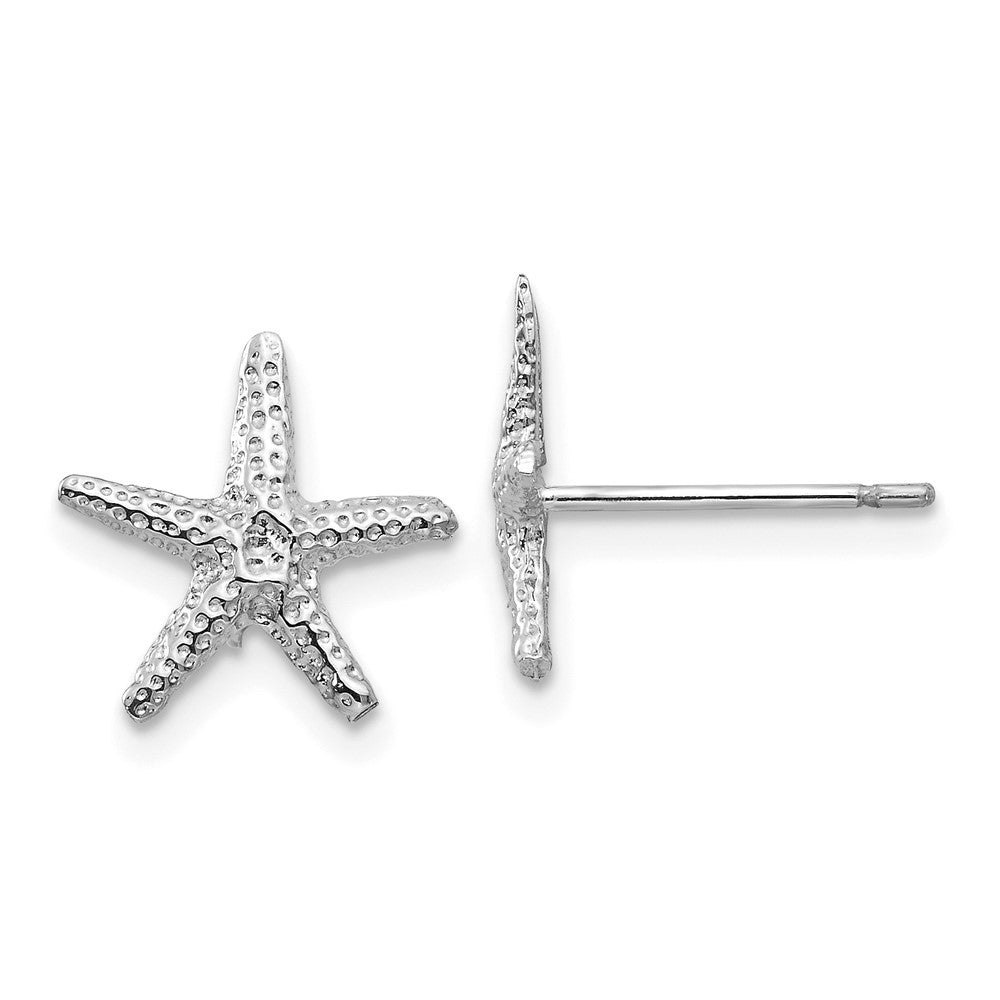 14k White Gold Starfish Earrings