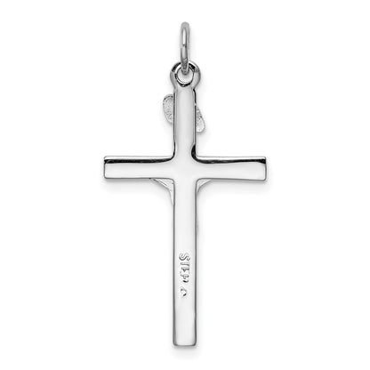 Sterling Silver Rhodium-plated & Vermeil INRI Crucifix Charm