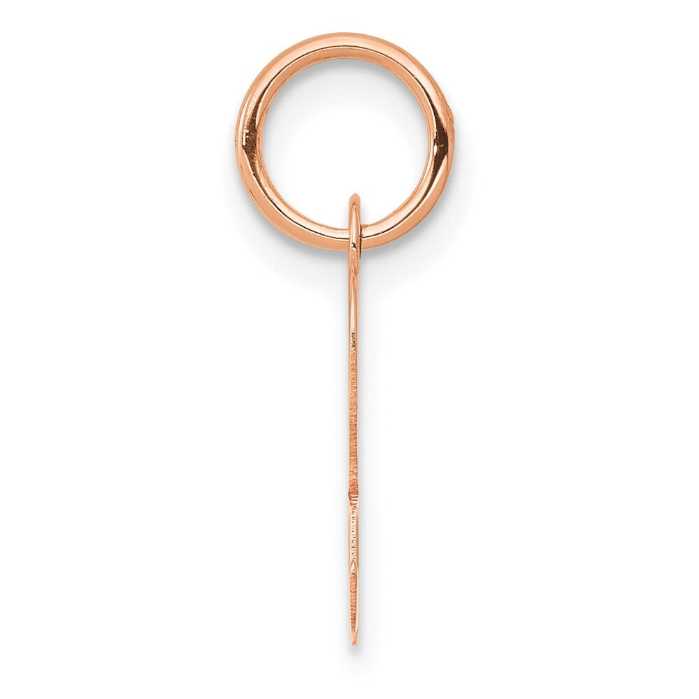 14k Rose Gold Small Script Letter R Initial Charm Pendant for Women