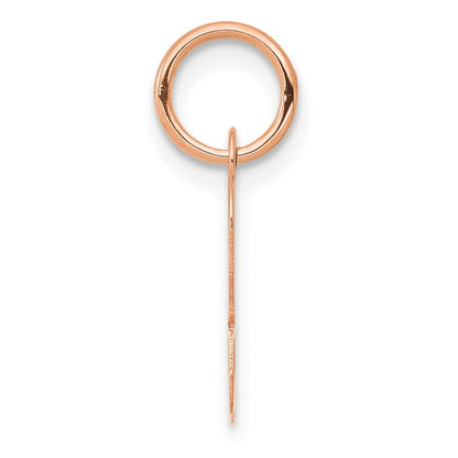 14k Rose Gold Small Script Letter R Initial Charm Pendant for Women