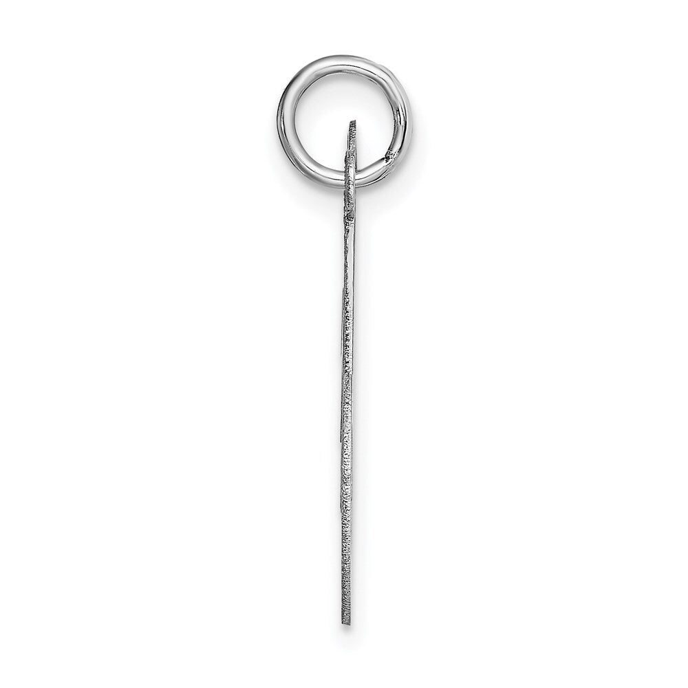 14k White Gold Medium Fancy Script Letter M Initial Charm Pendant for Women