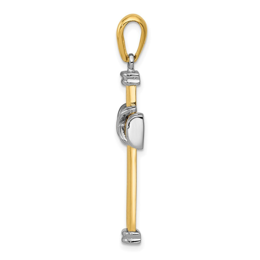 14k Two-tone Gold Latin Cross Pendant for Women