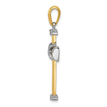 14k Two-tone Gold Latin Cross Pendant for Women