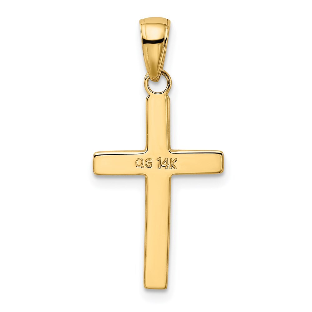 14k Yellow Gold Polished Cross Charm