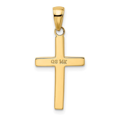 14k Yellow Gold Polished Cross Charm