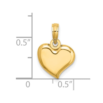 14k Yellow Gold Polished Teardrop Heart Charm