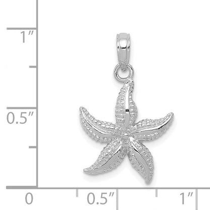 14k White Gold Starfish Pendant for Women