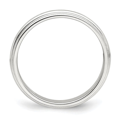 Sterling Silver 3mm Half Round Milgrain Size 8 Band Ring