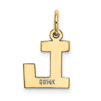 14k Yellow Gold Small Block Letter L Initial Charm Pendant