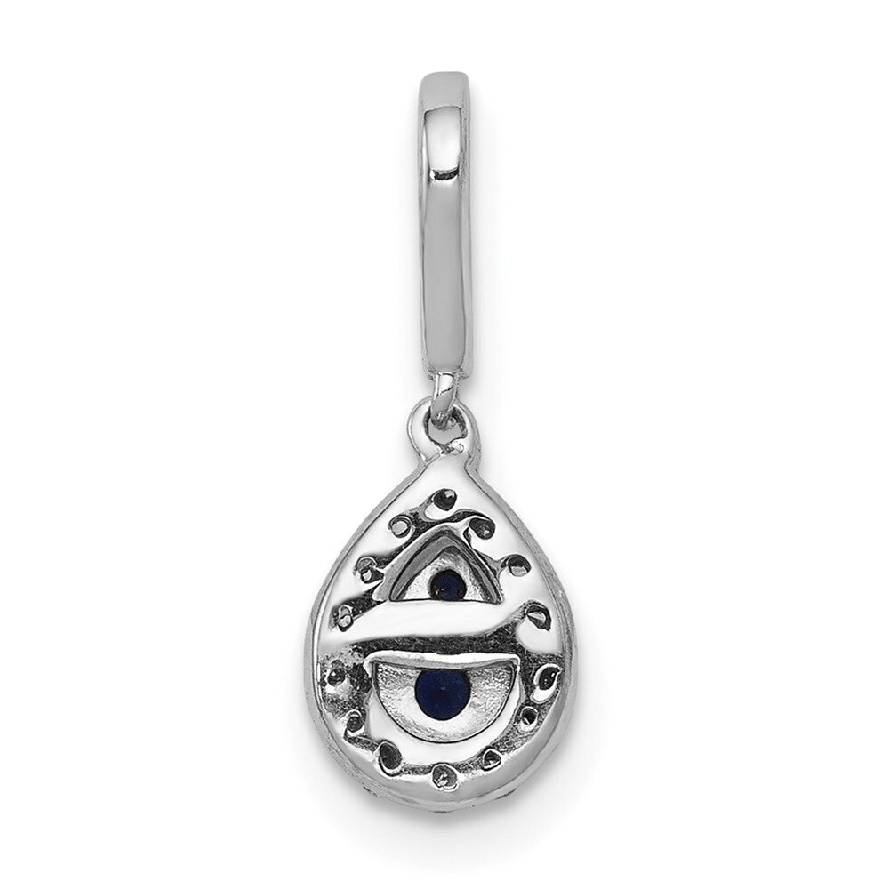 14k White Gold 1/4ct. Blue/White Diamond Teardrop Pendant for Women