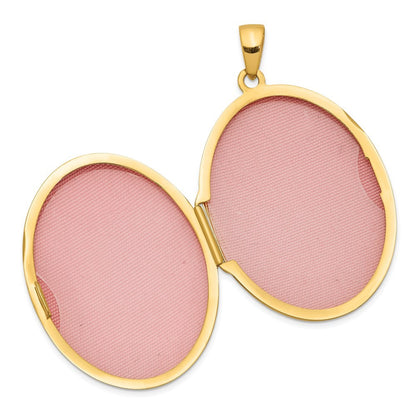 14k Yellow Gold Polished Domed Plain 34mm Oval Locket