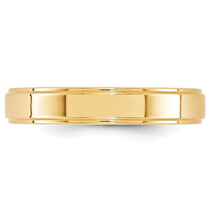 14K Yellow Gold Yellow Gold 4mm Flat with Step Edge Wedding Band Size 8