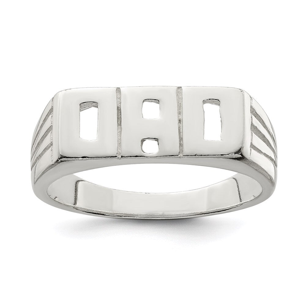 Sterling Silver Solid Dad Ring Size 10