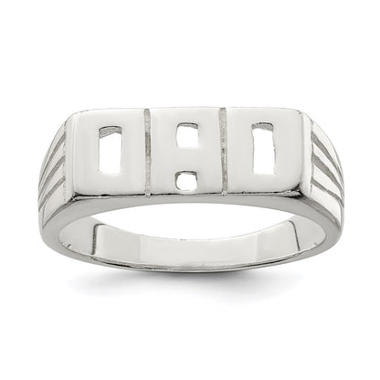 Sterling Silver Solid Dad Ring Size 10
