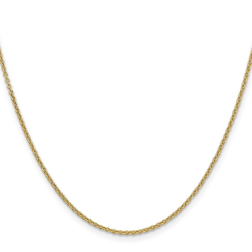 14k Yellow Gold 16 inch 1.6mm Round Open Link Cable Chain Necklace