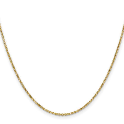 14k Yellow Gold 16 inch 1.6mm Round Open Link Cable Chain Necklace