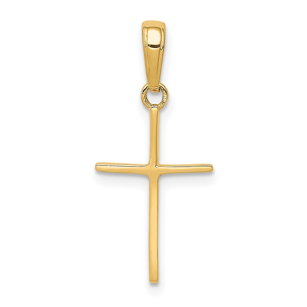 14k Yellow Gold Polished Cross Pendant for Women