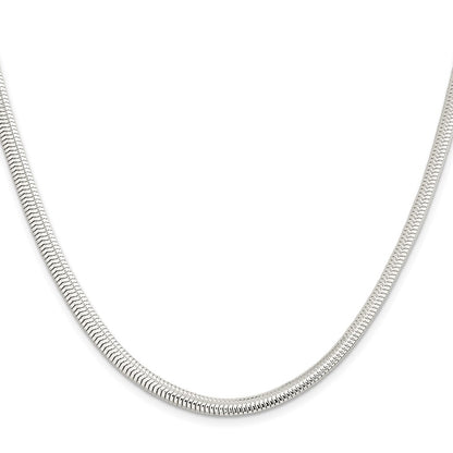 Sterling Silver 5mm 6-sided Oval Snake Chain