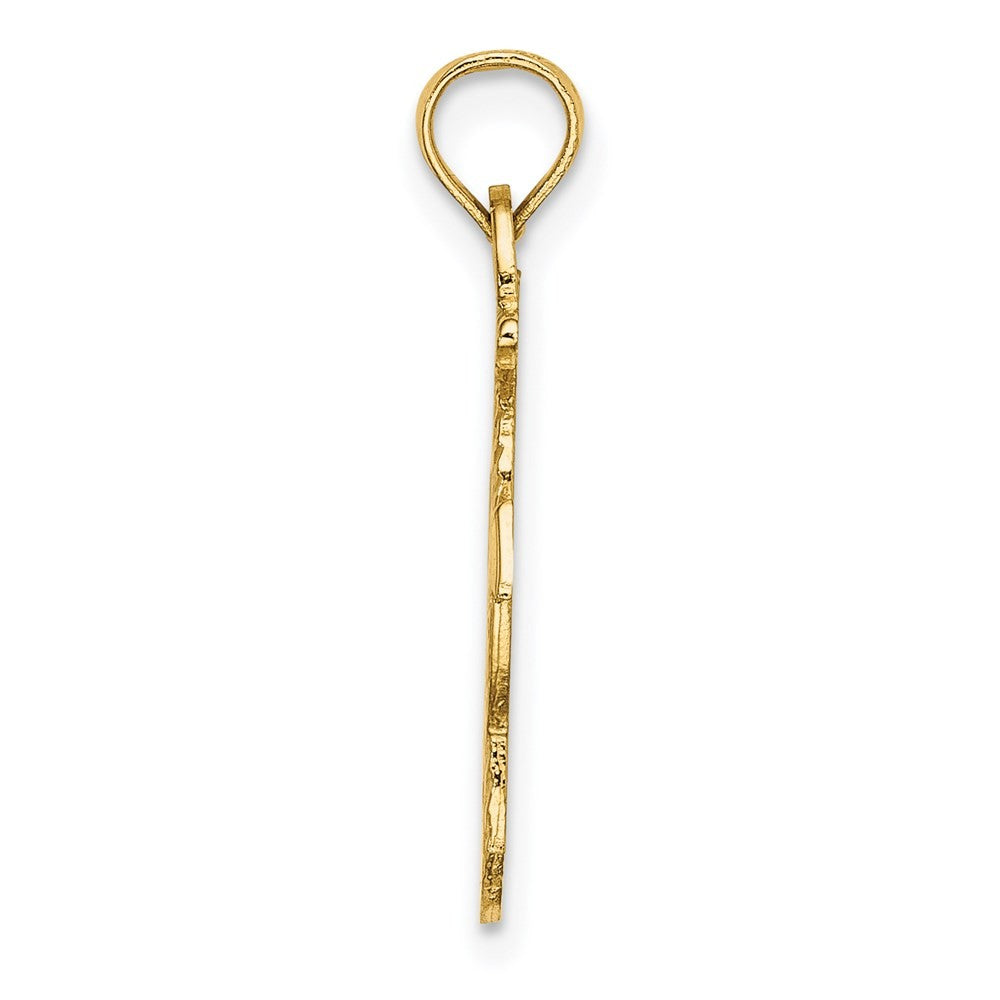 14k Yellow Gold Polished Anchor and Rope Charm