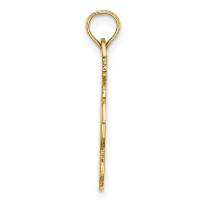 14k Yellow Gold Polished Anchor and Rope Charm