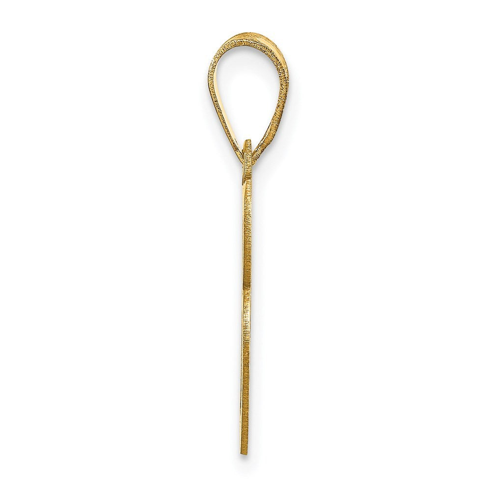 14k Yellow Gold Polished Script Letter B Initial Pendant