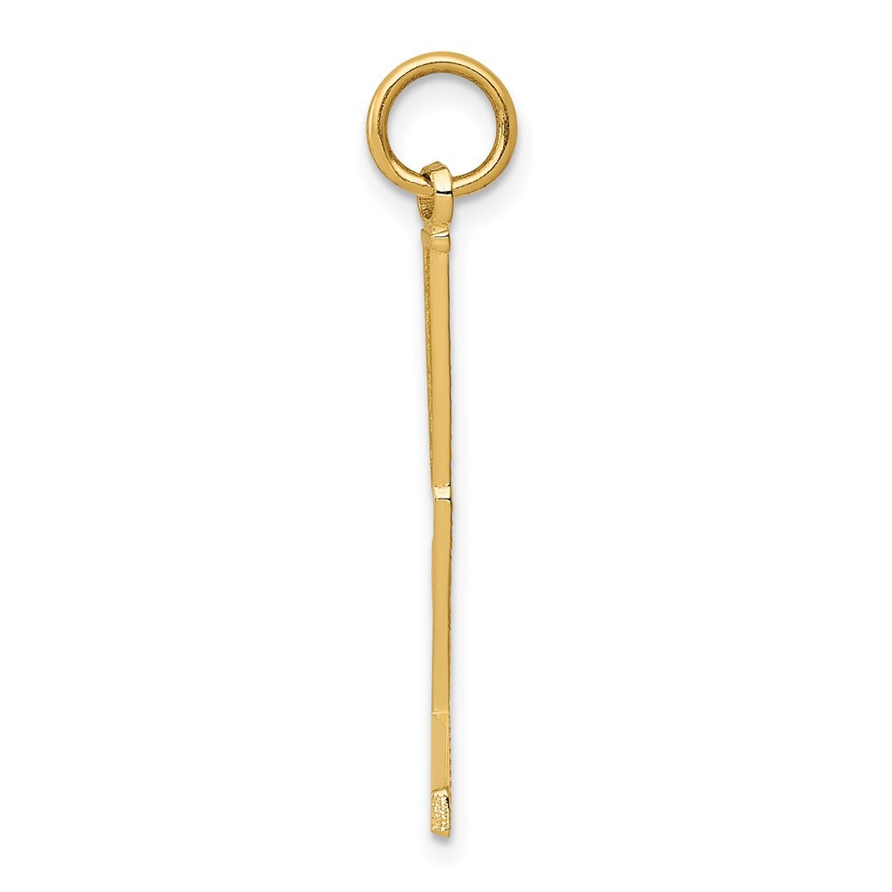 14k Yellow Gold Goalie Stick Charm