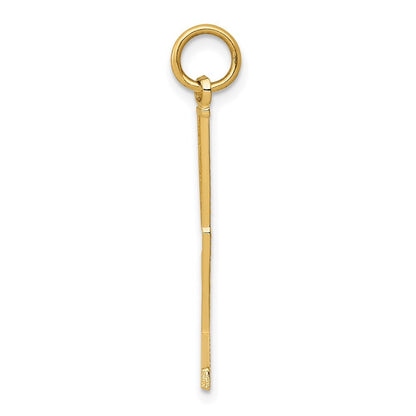 14k Yellow Gold Goalie Stick Charm