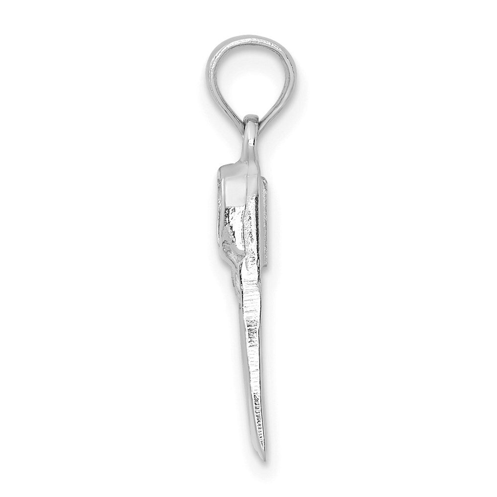 14k White Gold Scuba Flipper Charm Pendant for Women